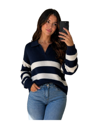 Suéter Polo Franjas