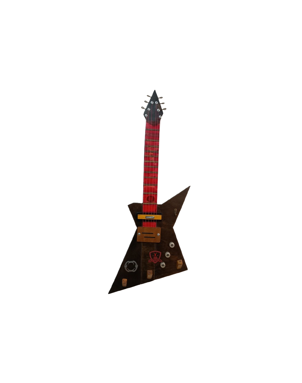 Guitarra Escultórica "Resonancias Recuperadas" - Rojo Profundo