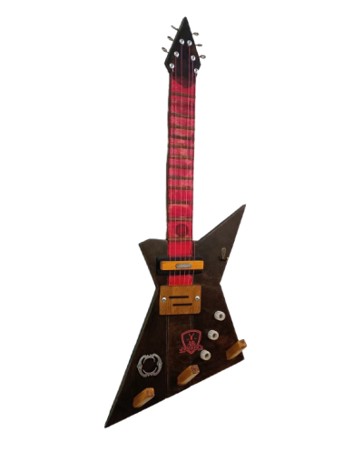 Guitarra Escultórica "Resonancias Recuperadas" - Rojo Profundo