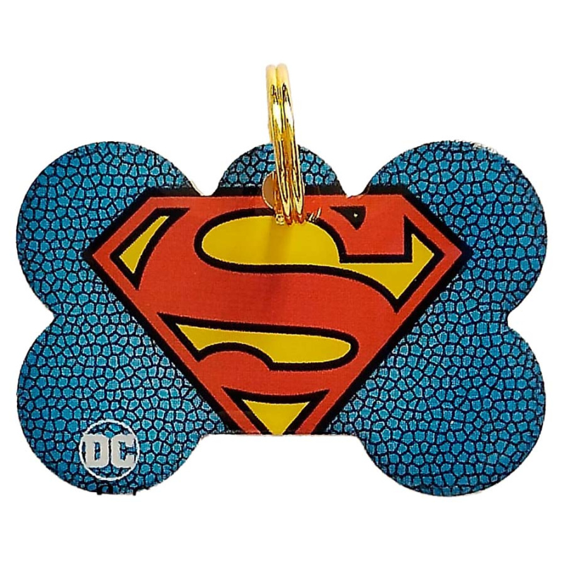 Placa de identificación con logo de superman