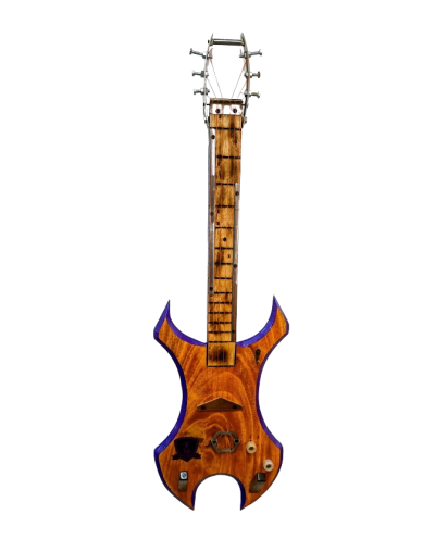 Guitarra Escultórica "Resonancias Recuperadas" - Fuego y Madera