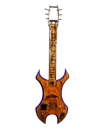Guitarra Escultórica "Resonancias Recuperadas" - Fuego y Madera
