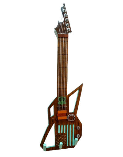 Guitarra Escultórica "Resonancias Recuperadas" - Turquesa.