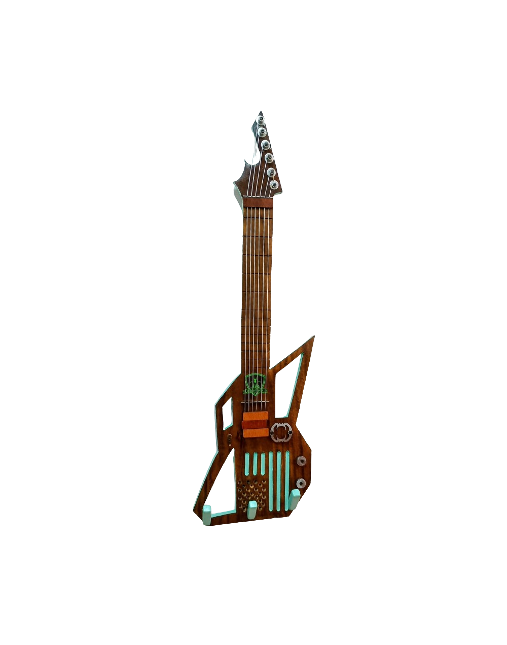 Guitarra Escultórica "Resonancias Recuperadas" - Turquesa.