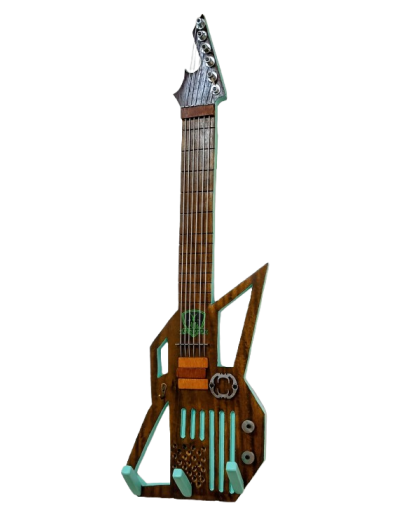 Guitarra Escultórica "Resonancias Recuperadas" - Turquesa.