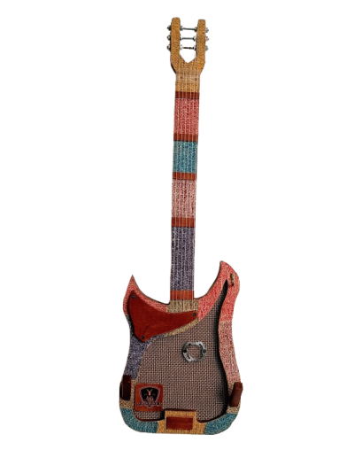 Guitarra Escultórica "Resonancias Recuperadas" - Telar de Colores
