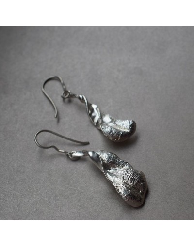 Pendientes largos hojas secas