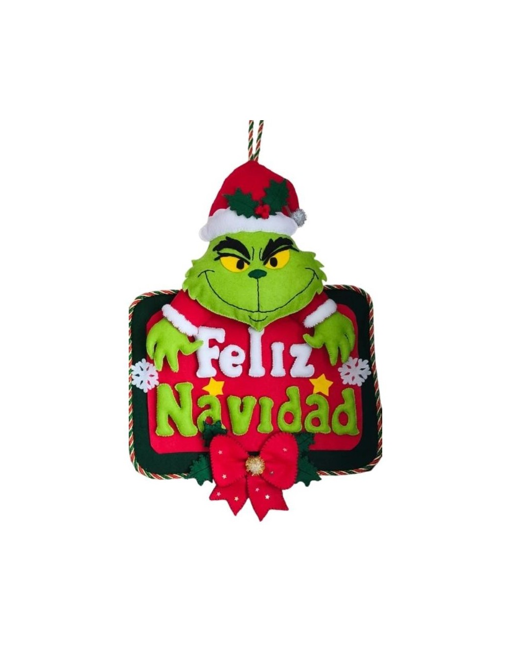 Letrero Navideño El Grinch en Paño Lency