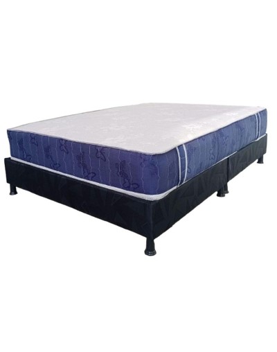 Base Cama Tapizada con Colchón Ortpedico clásico resortado