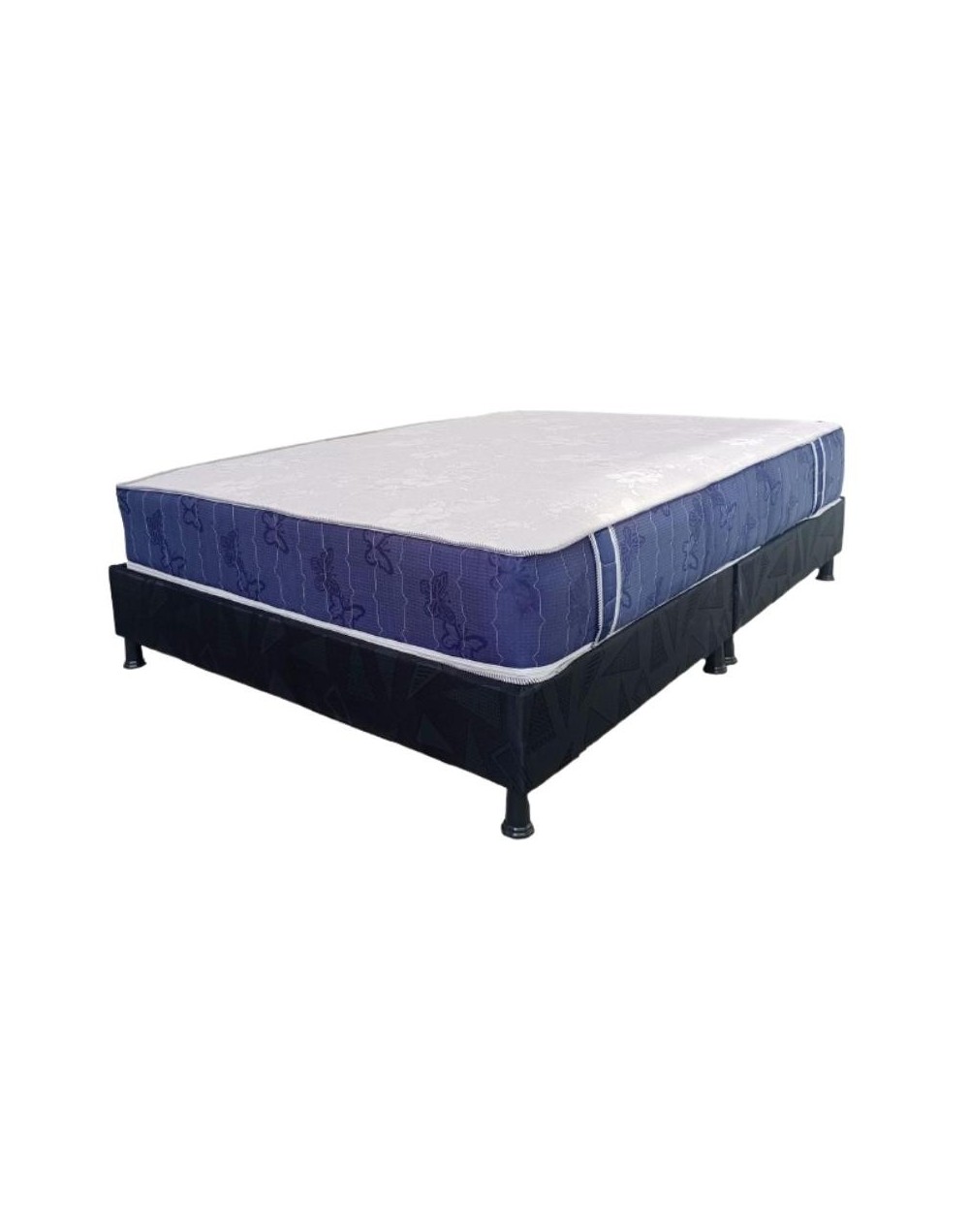 Base Cama Tapizada con Colchón Ortpedico clásico resortado