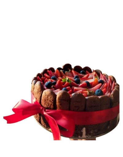 Torta charlotte de chocolate y mousse de arequipe 