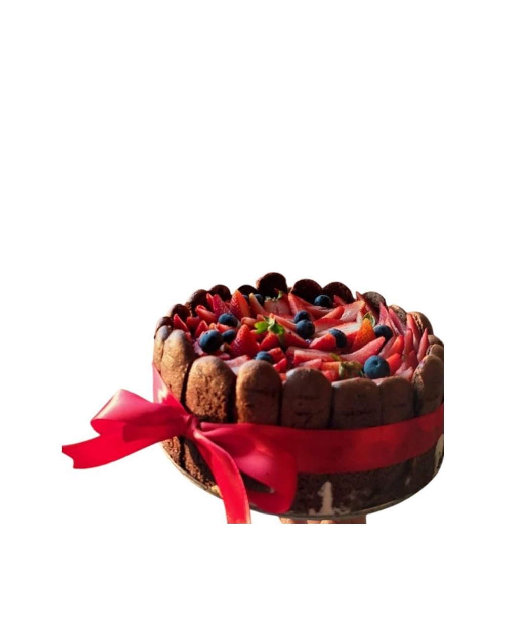 Torta charlotte de chocolate y mousse de arequipe 
