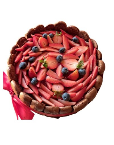 Torta charlotte de chocolate y mousse de arequipe 