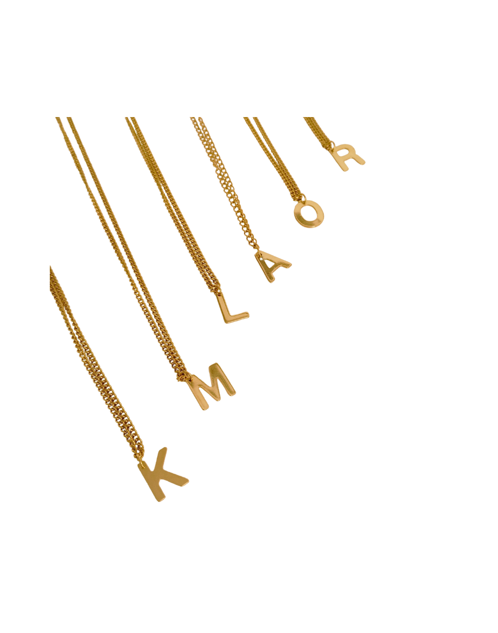 Collar de Iniciales en Acero Dorado