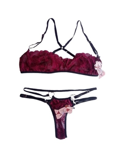 Set Valentina | Bralette y Panty en Encaje | Candy Variedades ED