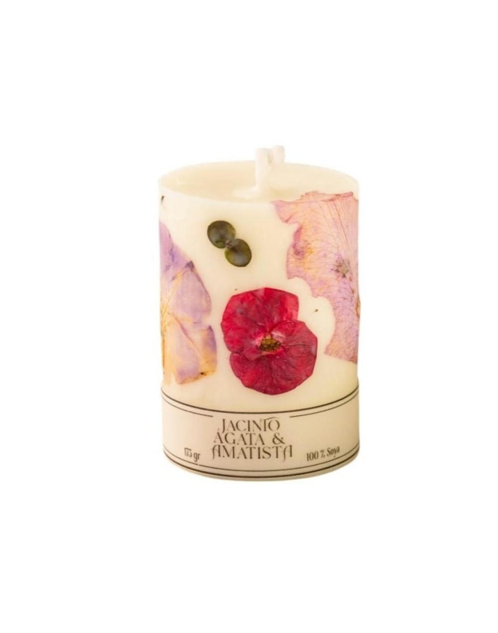 Vela floral jacinto, ágata & amatista