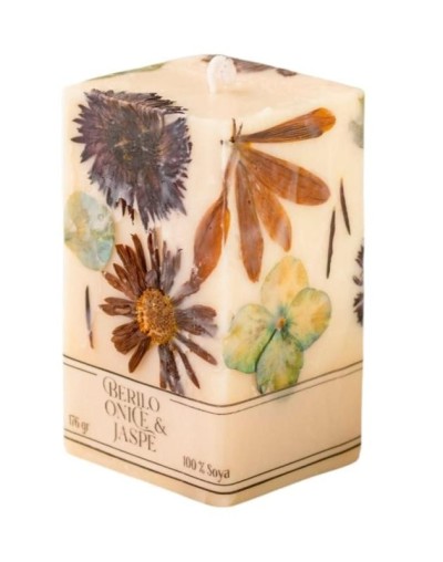 Vela floral berilo, ónice & jaspe