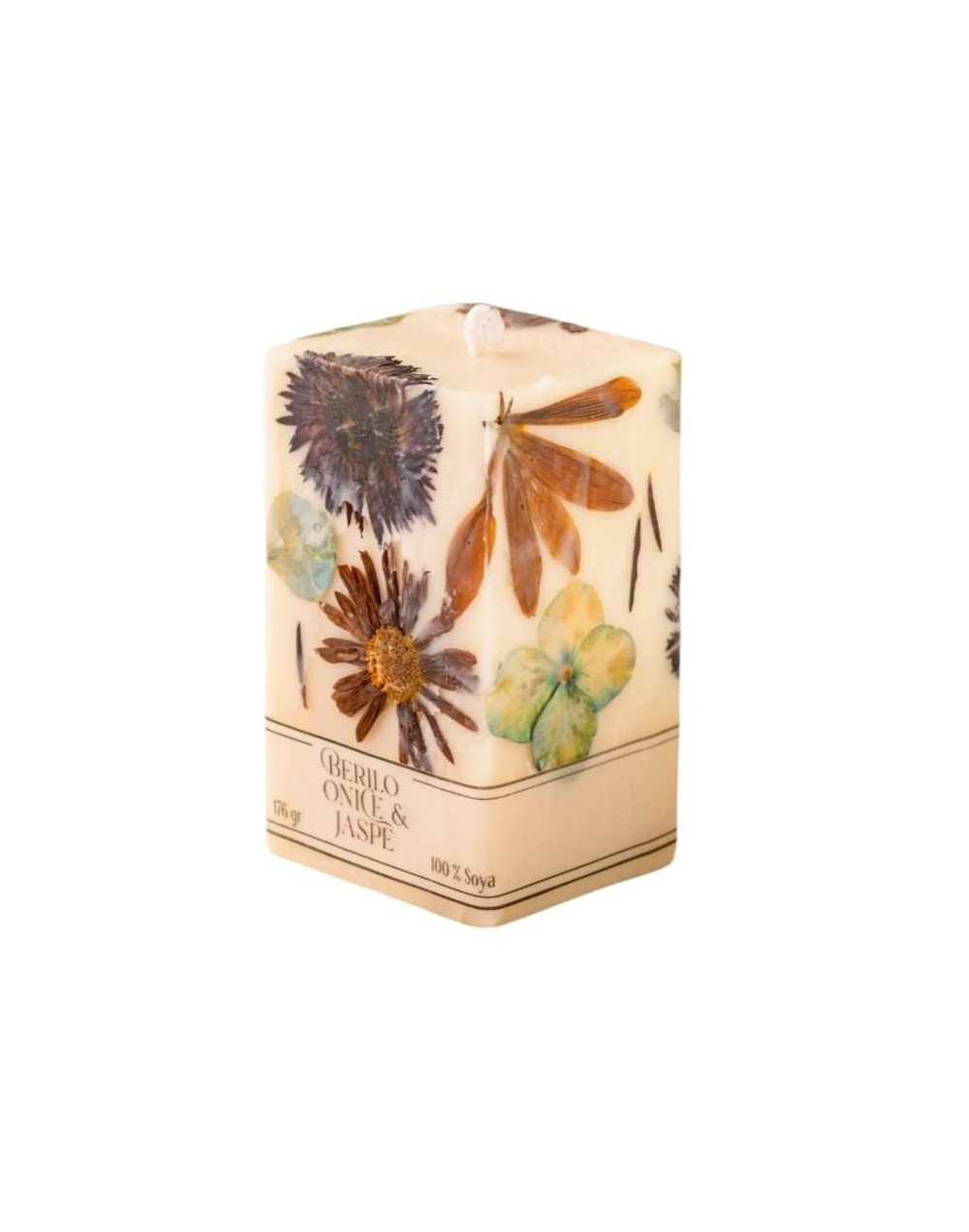 Vela floral berilo, ónice & jaspe