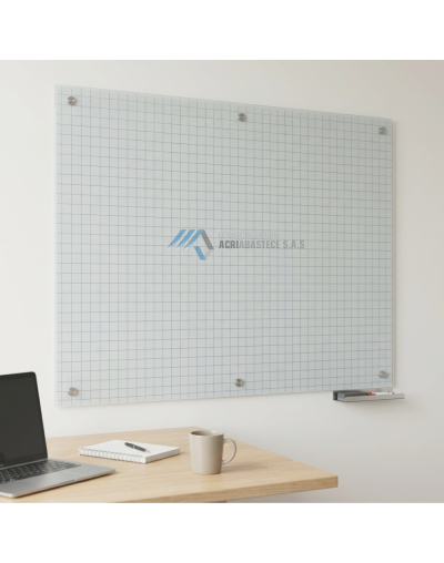 Tablero en vidrio de seguridad templado borrable cuadriculado de 120x160