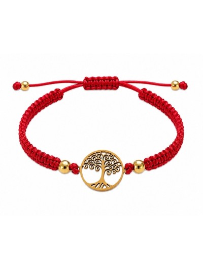 Pulsera Tejida con Dije Árbol de la Vida