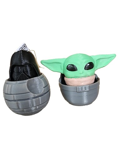 darth vader y grogu clicker fidget impresion 3d anti estress