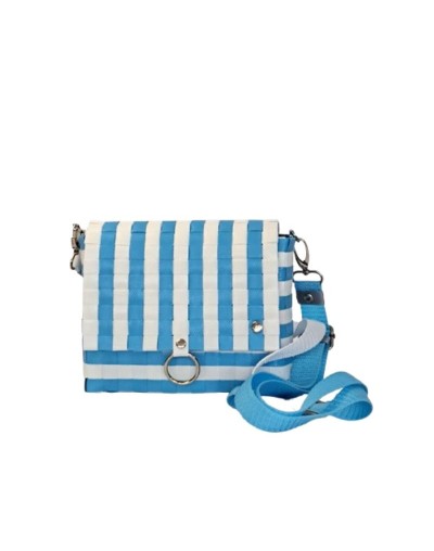 Bolso Candelaria Rayas Azul y Blanco (Pieza Única)