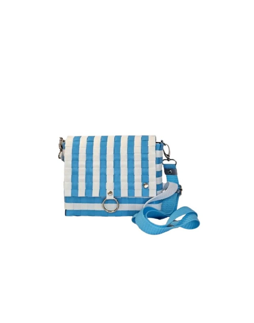 Bolso Candelaria Rayas Azul y Blanco (Pieza Única)