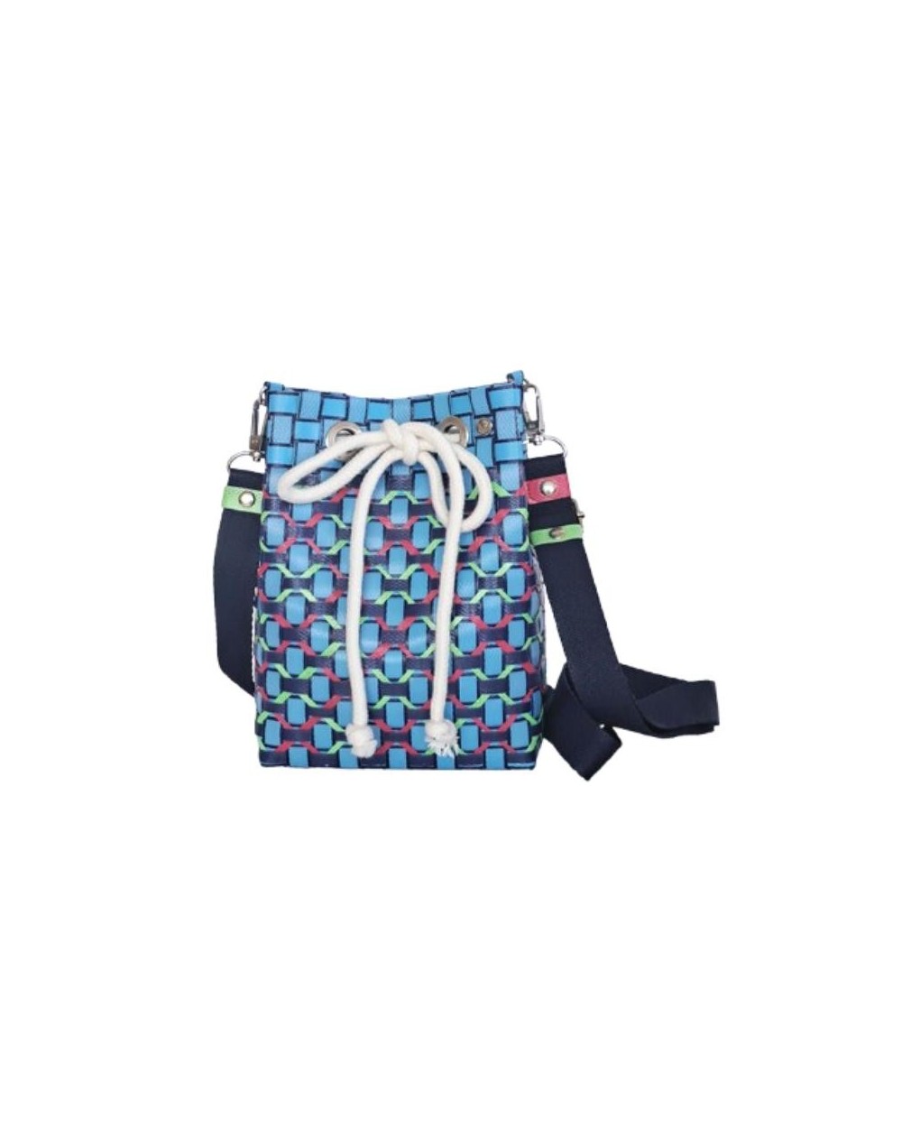 Mochila Lourdes Azul y Neón (Pieza Única)