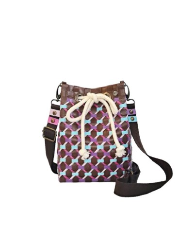 Mochila Lourdes Marrón y Pastel (Pieza Única)