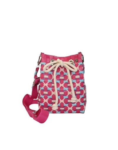 Mochila Lourdes Fucsia y Tonos Pastel (Pieza Única)