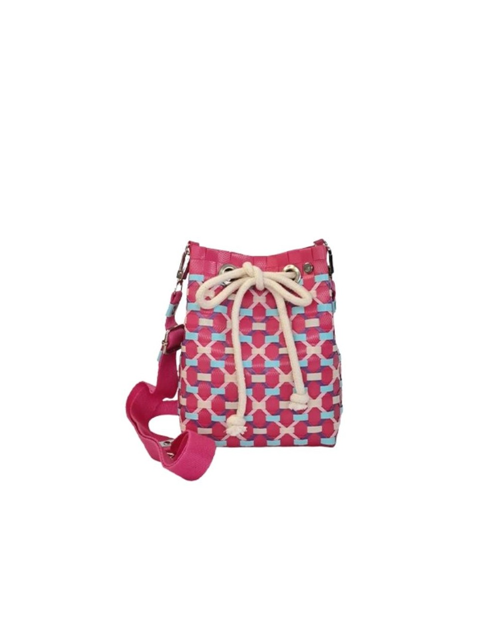 Mochila Lourdes Fucsia y Tonos Pastel (Pieza Única)