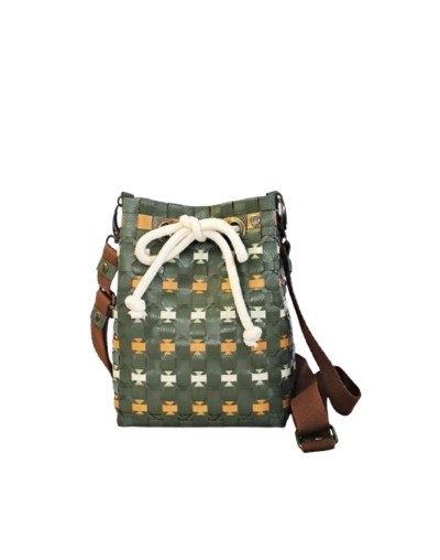 Mochila Lourdes Verde Oliva y Ocre (Pieza Única)