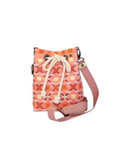 Mochila Lourdes Salmón y Atardecer Pastel (Pieza Única)