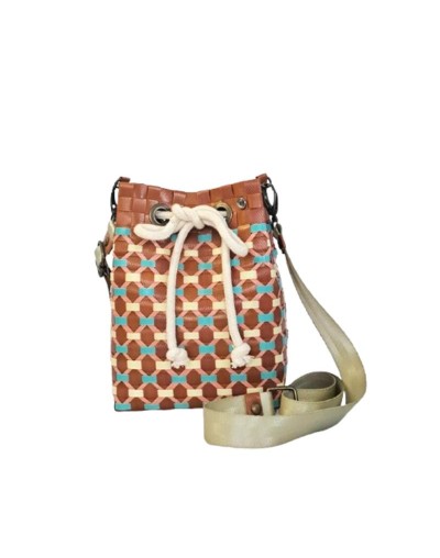 Mochila Lourdes Terracota y Pastel (Pieza Única)