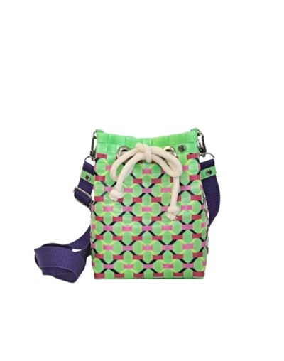 Mochila Lourdes Verde Manzana y Morado (Pieza Única)