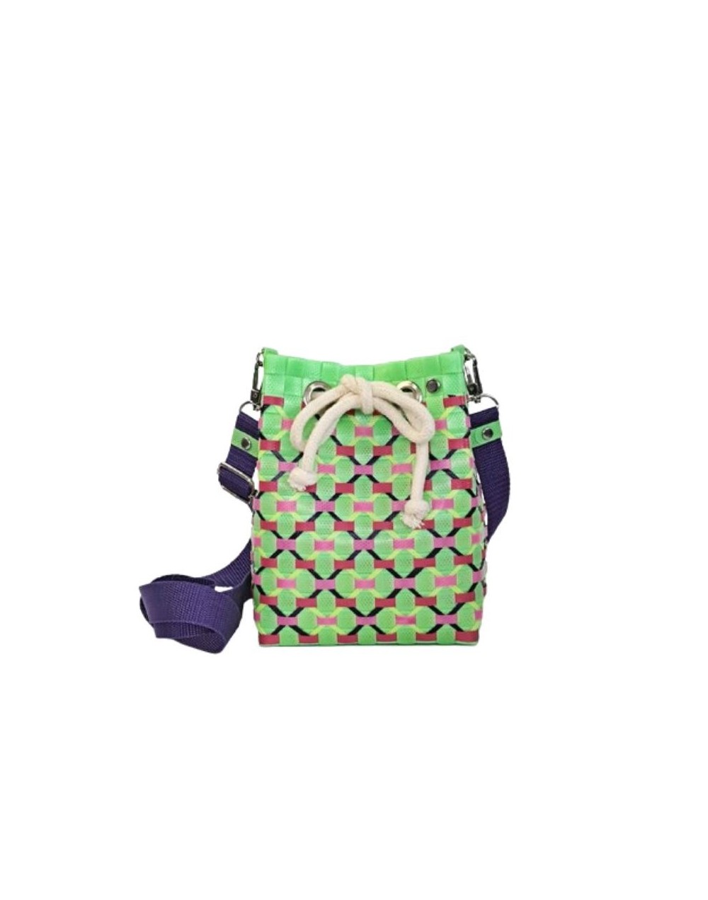 Mochila Lourdes Verde Manzana y Morado (Pieza Única)