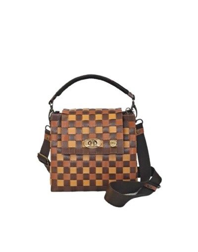 Bolso Monserrate Damero Marrón y Café (Pieza Única)