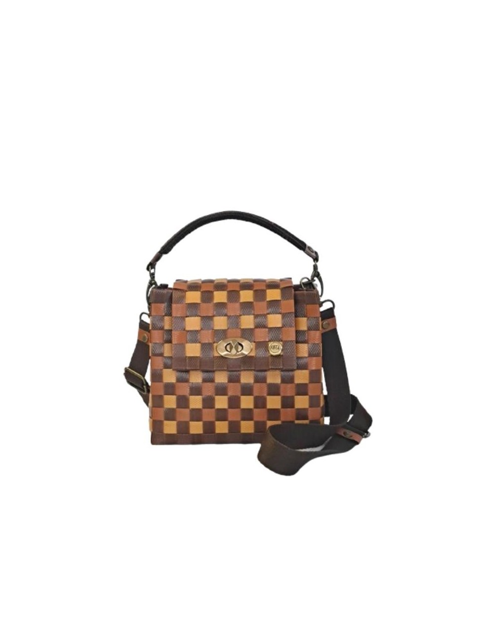 Bolso Monserrate Damero Marrón y Café (Pieza Única)