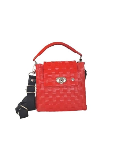 Bolso Monserrate Rojo Vibrante y Negro (Pieza Única)