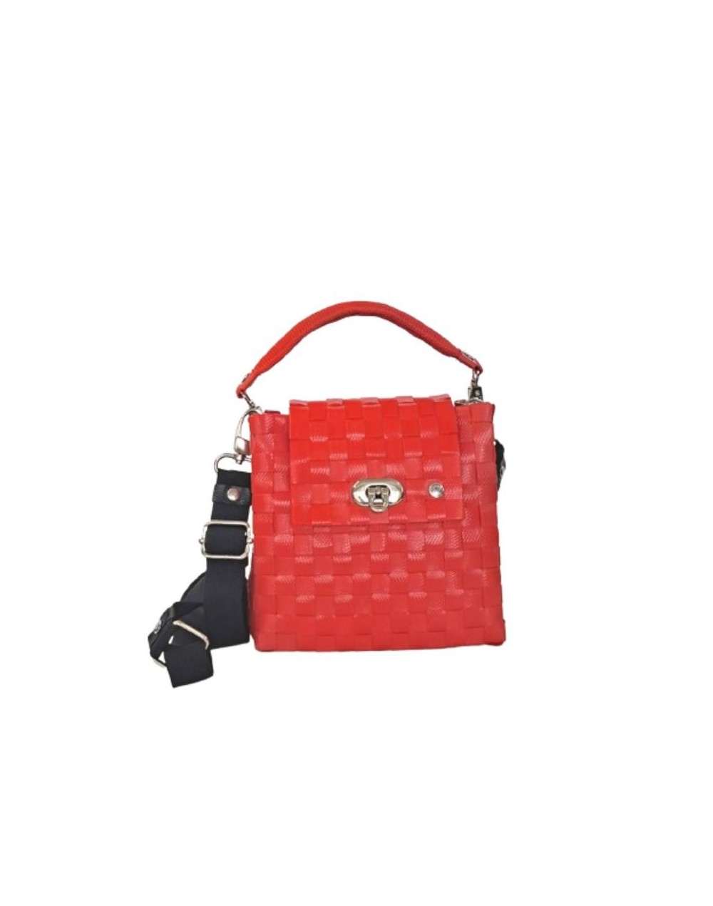Bolso Monserrate Rojo Vibrante y Negro (Pieza Única)
