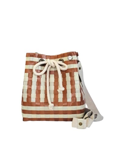 Mochila Septimazo Marrón Ocre y Crema (Pieza Única)