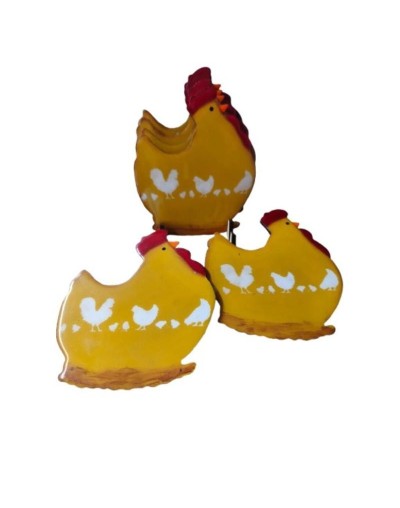 Juego de 6 Portavasos en Forma de Gallina
