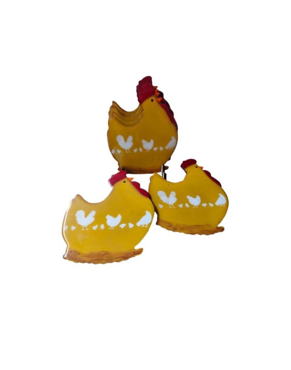 Juego de 6 Portavasos en Forma de Gallina