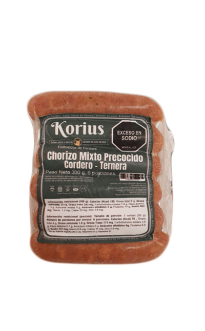 Chorizo precocido korius mixtos de cordero y ternera