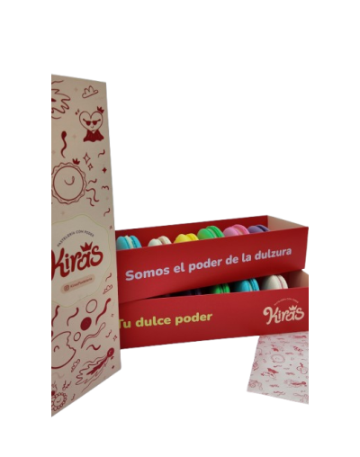 caja de macarons franceses.