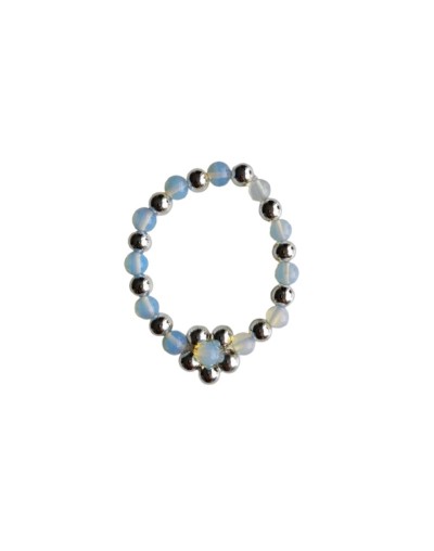Pulsera de Ópalos y Acerinas Plateadas