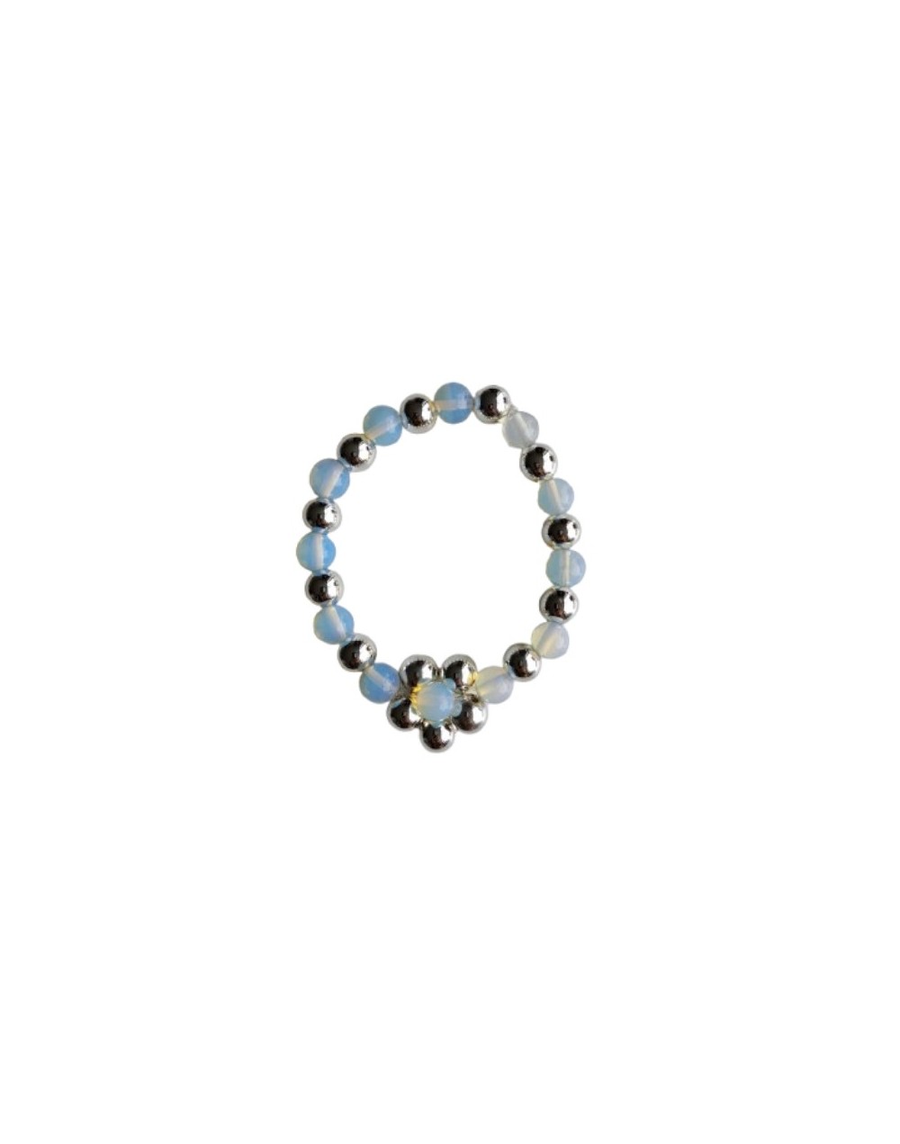 Pulsera de Ópalos y Acerinas Plateadas