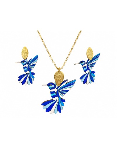 Conjunto Colibrís Madera