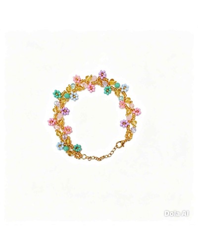 Pulsera de flores en mostacilla 