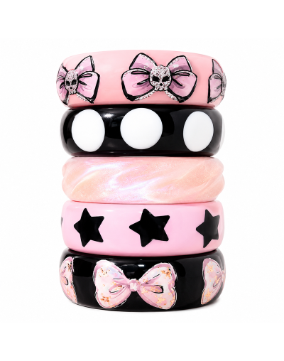 Set de Brazaletes "Pink Noir"